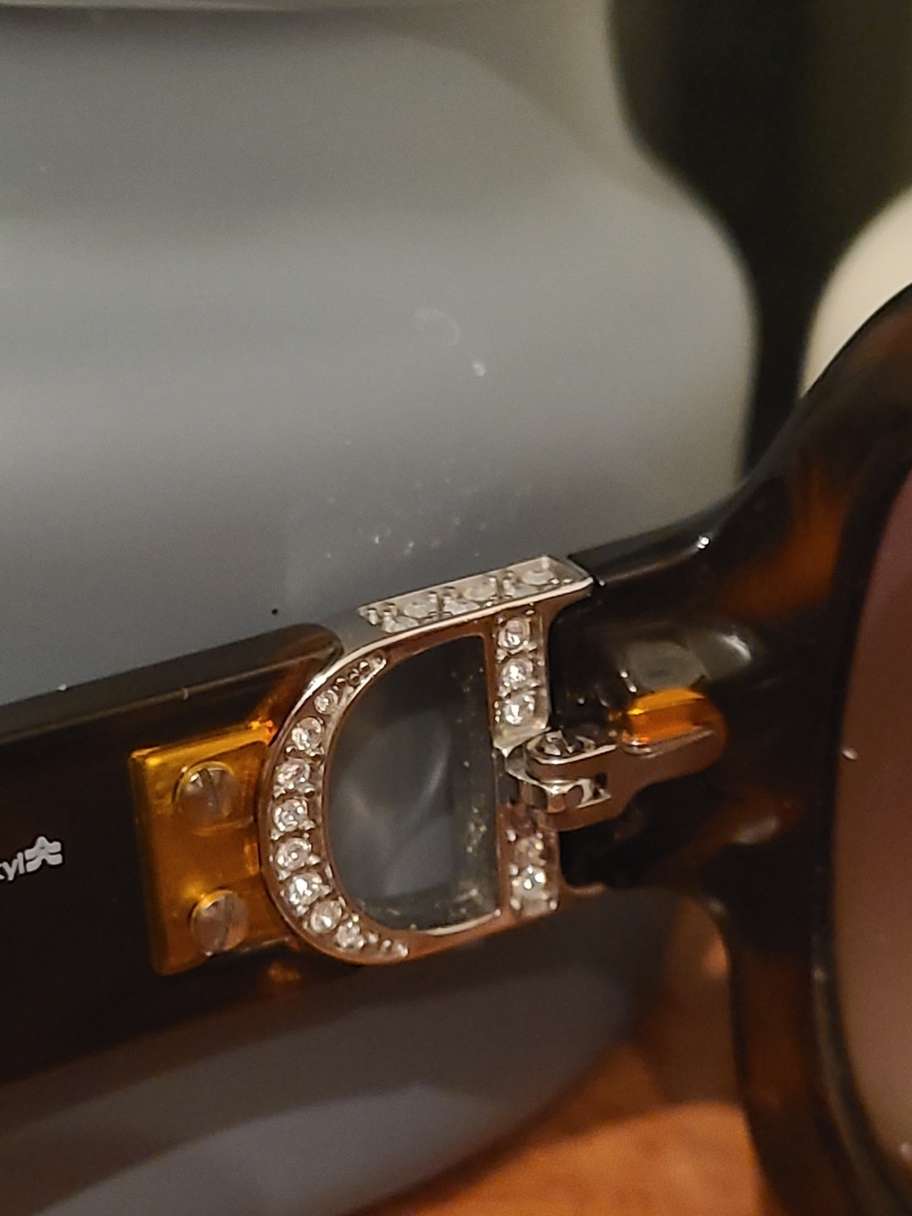 Dior Women's Oversized Tortoiseshell Sunglasses with Crystal 'D' Accent - Picture 4 of 11